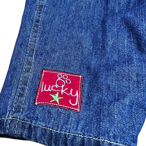 Vintage Y2k 2000s Disney Denim Overalls Lucky 101 Dalmatians Dog 3-6 Months - Picture 5 of 11